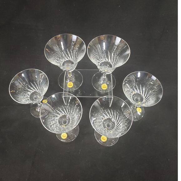 Set of 6 Vintage MCM Spiegelau Helios Crystal Wine Glasses Stemware Germany - Picture 3 of 7